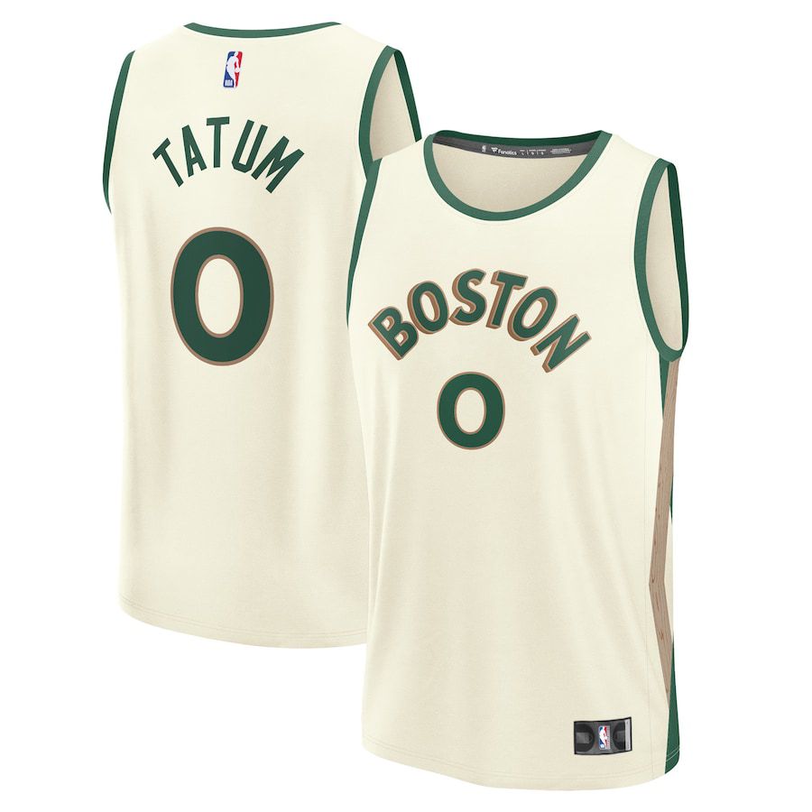 Men Boston Celtics #0 Jayson Tatum Fanatics Branded White City Edition 2023-24 Fast Break NBA Jersey->boston celtics->NBA Jersey